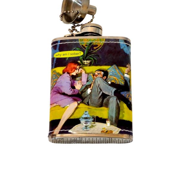 Anne Taintor Stainless Steel Hip Flask with the design "Why Am I Sober" - Picture 5 of 6